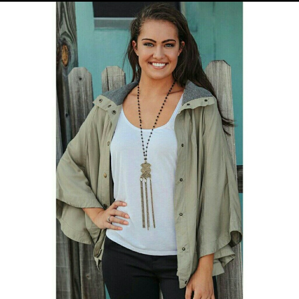 💕Olive Poncho Cape